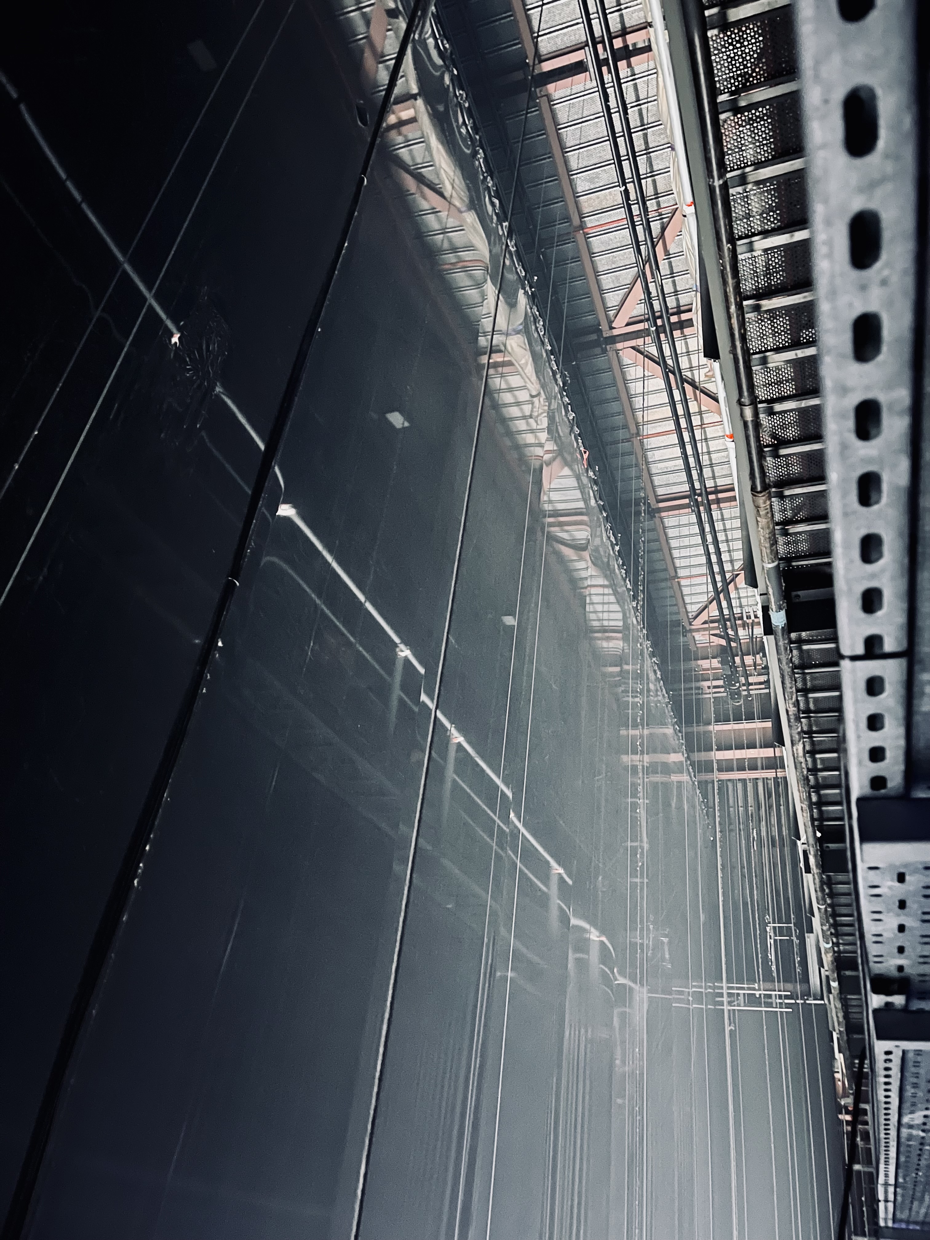 Flying bars and backstage access walkway